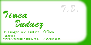 timea duducz business card